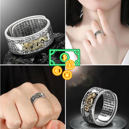 🤑ANILLO FENG SHUI BUDA PIXIU DORADO🍀💰