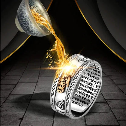 🤑ANILLO FENG SHUI BUDA PIXIU DORADO🍀💰