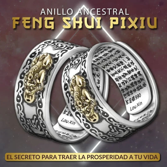 🤑ANILLO FENG SHUI BUDA PIXIU DORADO🍀💰